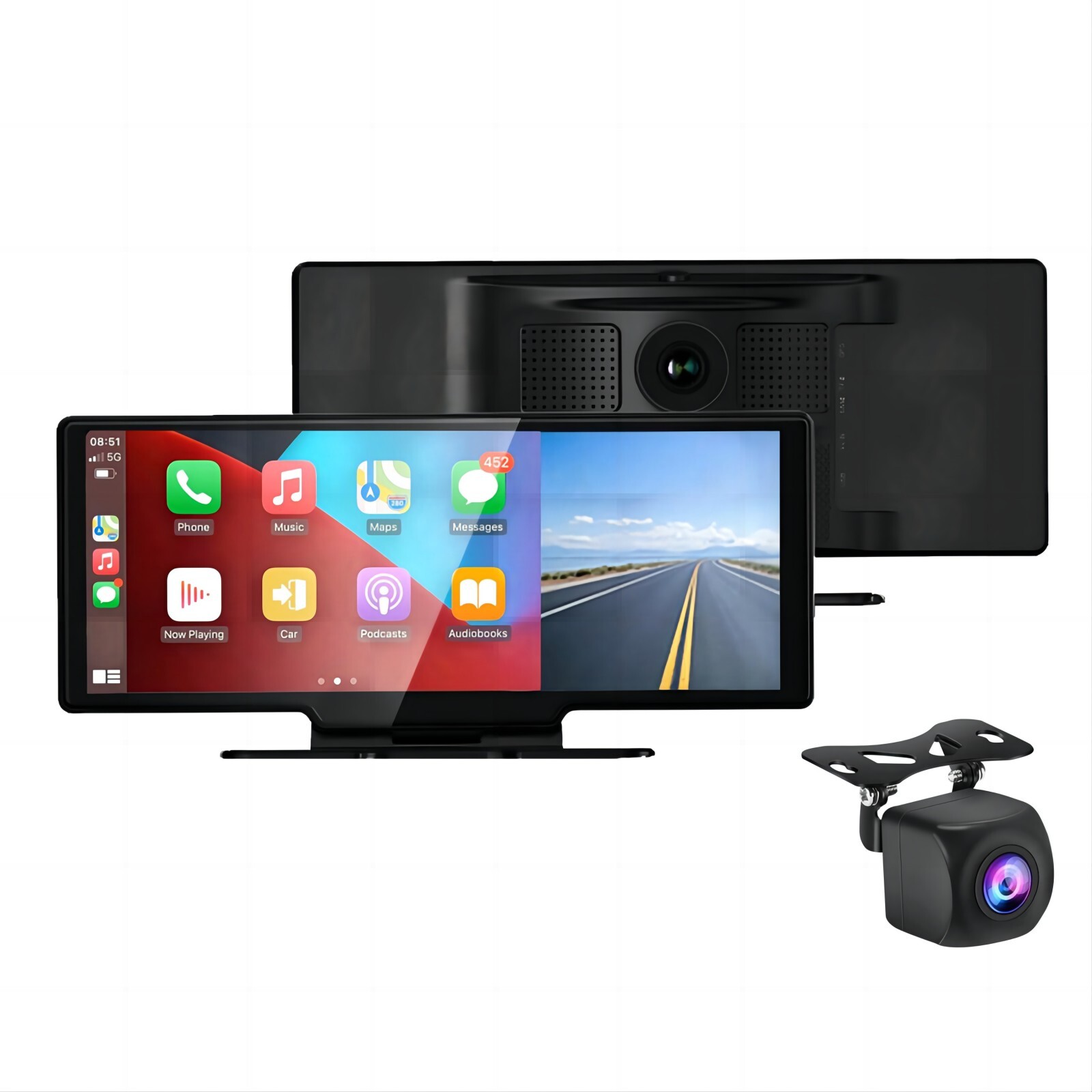 10.26in Car Camera Dash Cam Carplay Android Auto Rearview Mirror Video Recording
