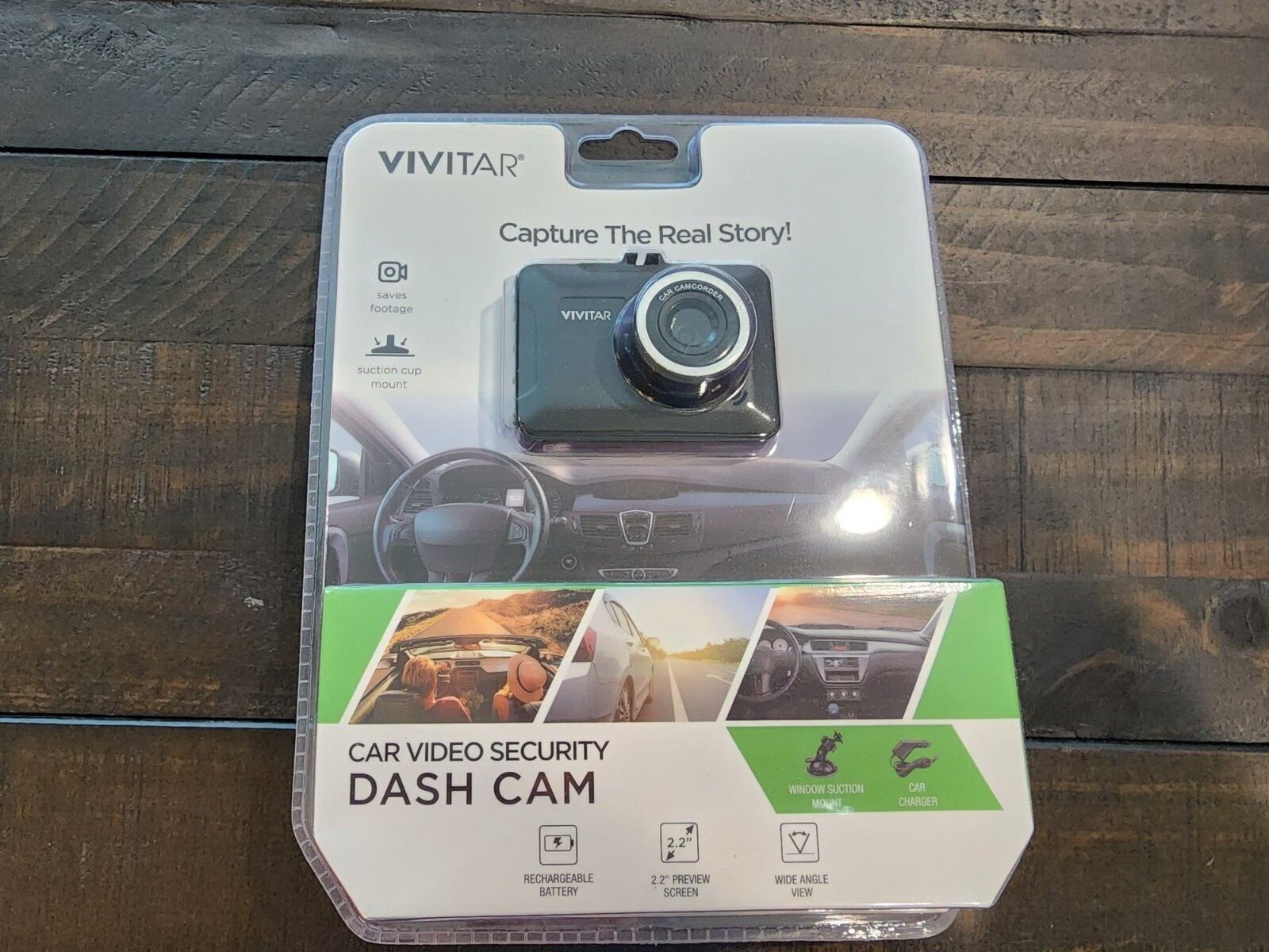 VIVITAR Car Video Security Black Dash Cam 