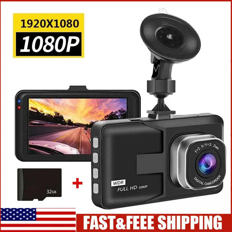 1080P HD Car Camera Recorder Or 32GB TF Card DVR Dash Cam Night Vision G-Sensor