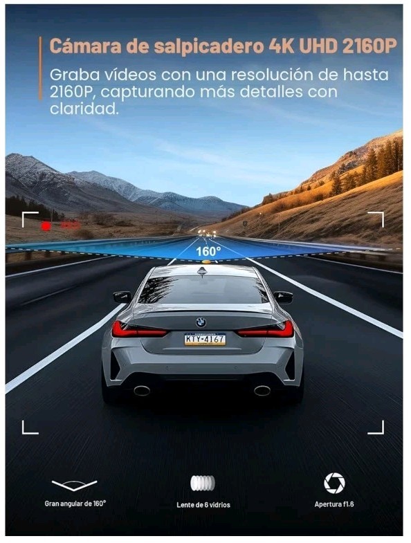 4K Dash Cam Front and Rear, Built-in 5G WiFi GPS, 64GB Card Included, 3.59” IPS