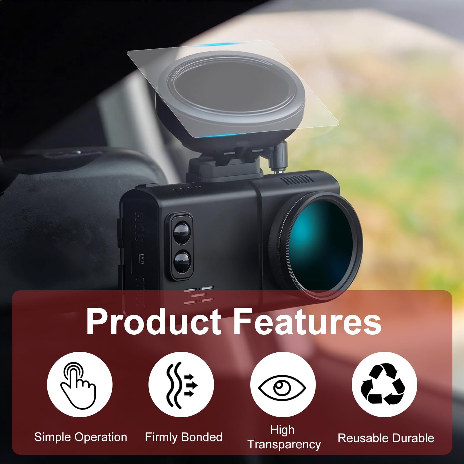 Heclia Electrostatic Sticker Mounting Dash Cam 20 PCS Double-Sided Adhesive…