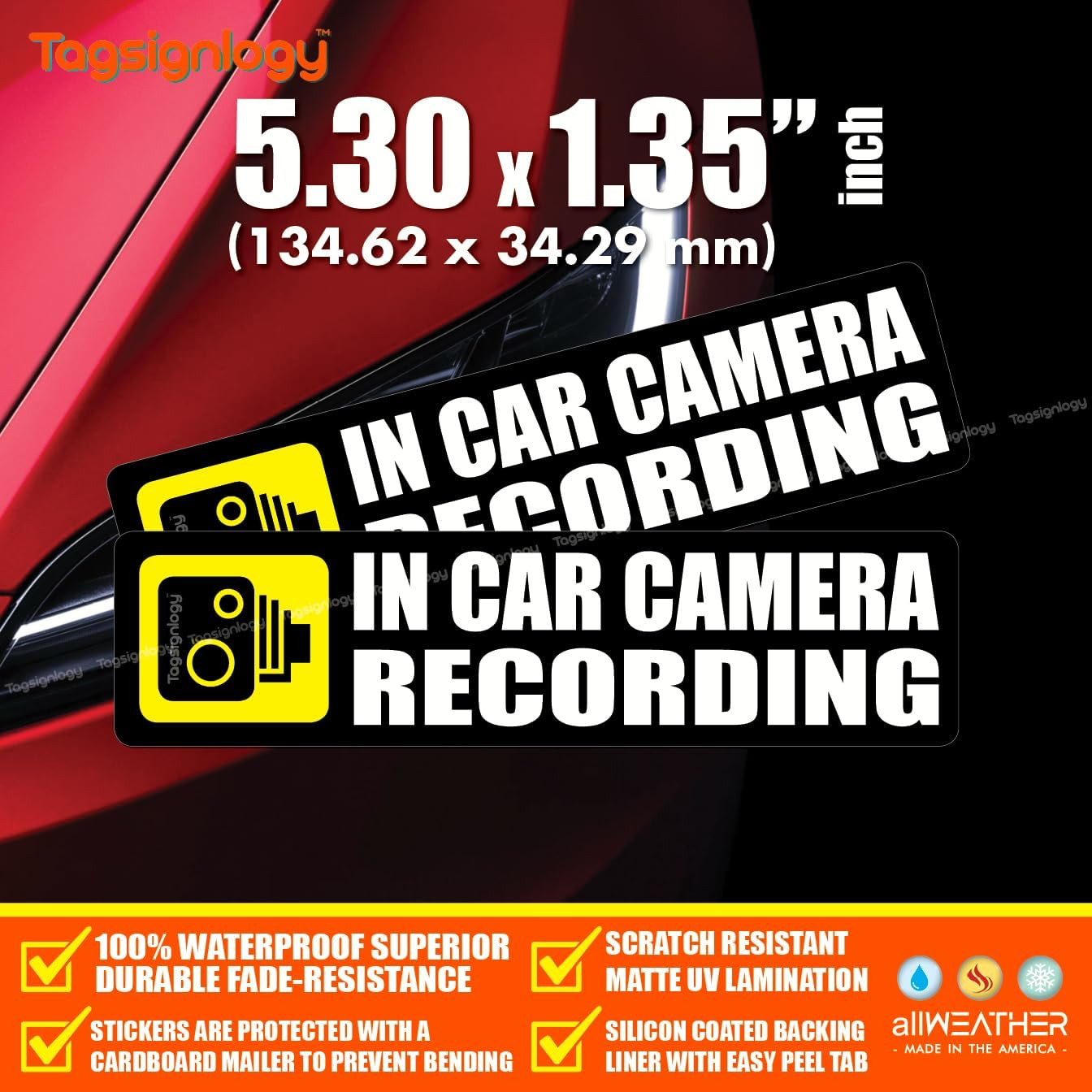 (2 pcs) In Car Camera Recording Dash Cam on Board Safety Notes for Passenger …