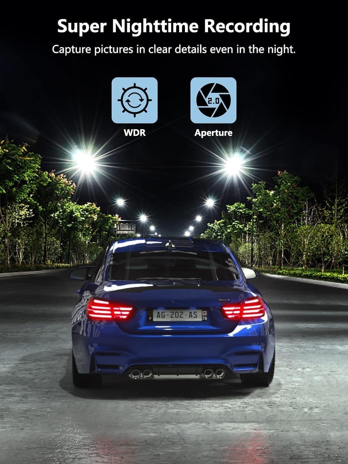 Dash Cam Front and Rear, 2.5K+1080P Dual Dash Camera for Cars with 32GB SD Ca…