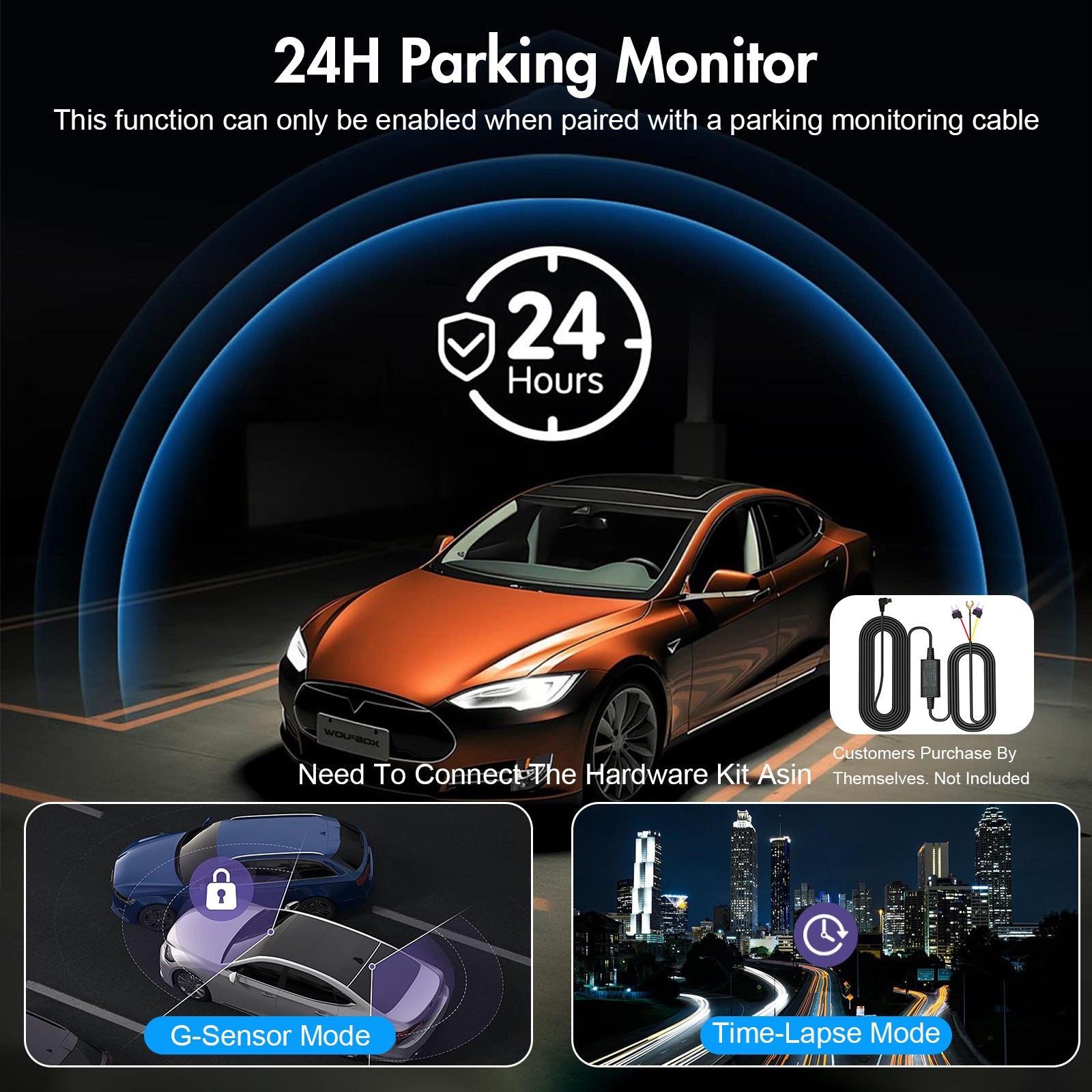 3.18” Dash Camera 4K Front and Rear Dash Cam Built-In WiFi & GPS, App control
