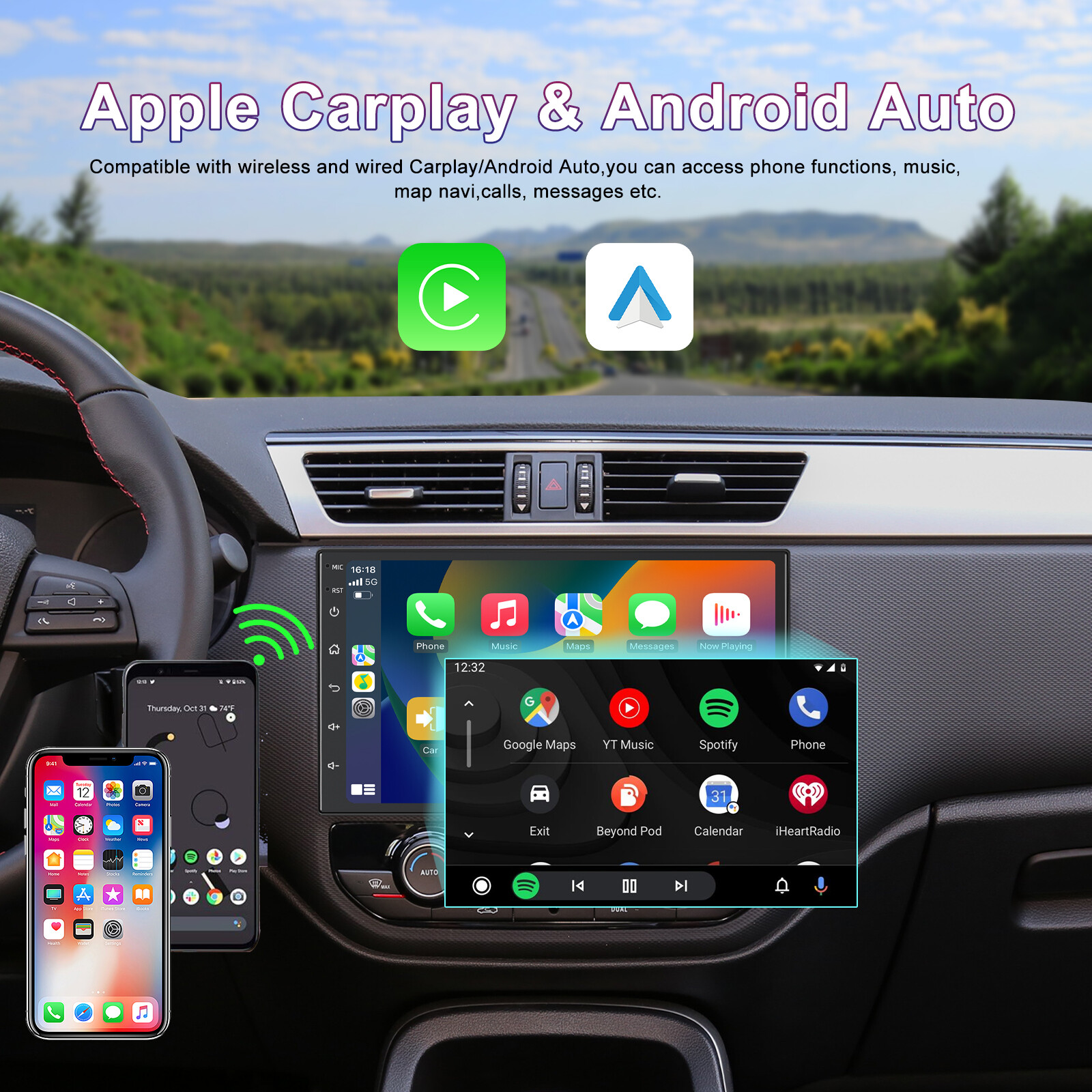 7” Apple CarPlay & Android auto Radio Upgrade Kit For Nissan X-Trail 2001-2007