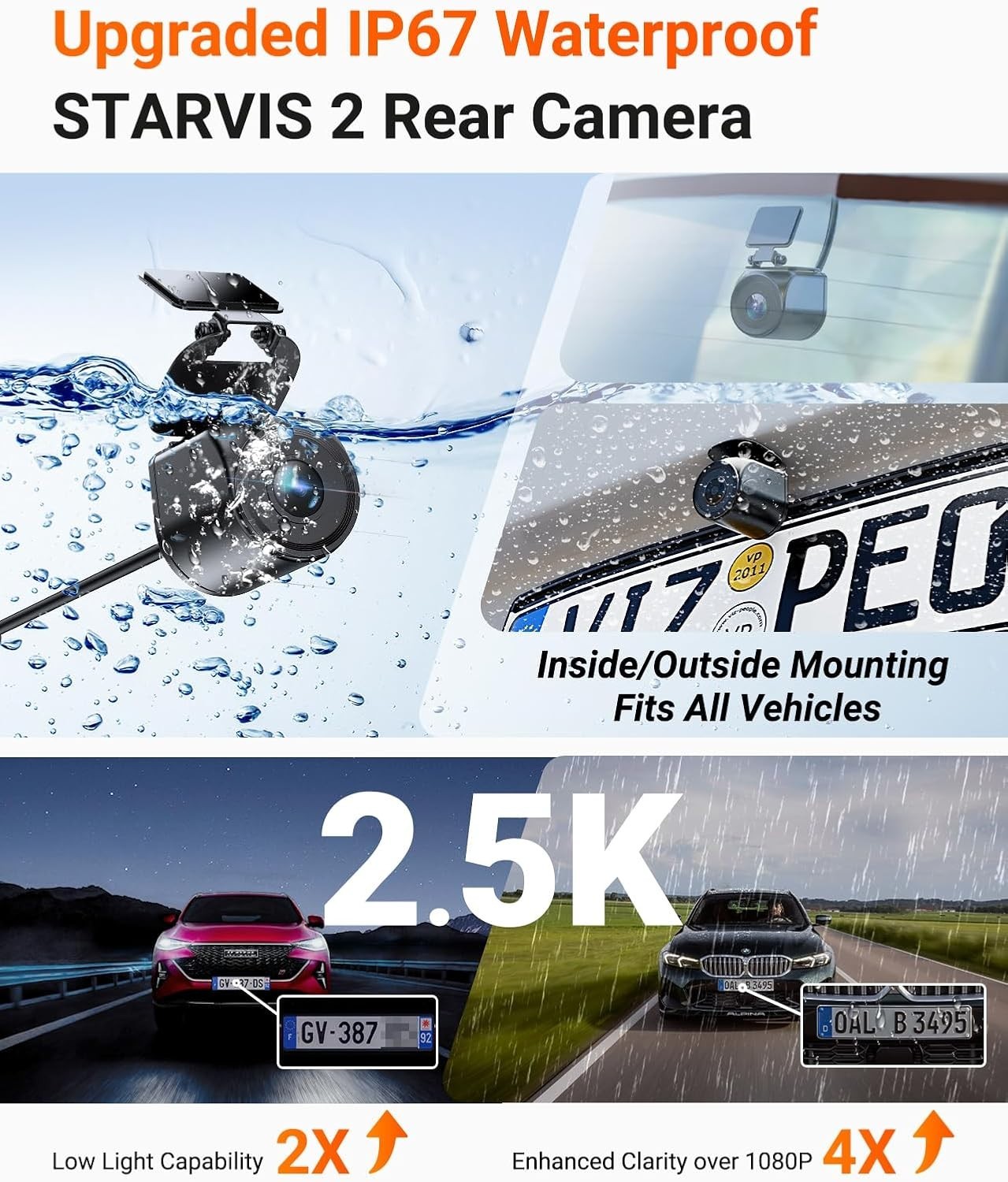 VANTRUE N4 Pro S 4K Dash Cam 3 Channel Front Rear Inside Camera STARVIS 2 WiFi