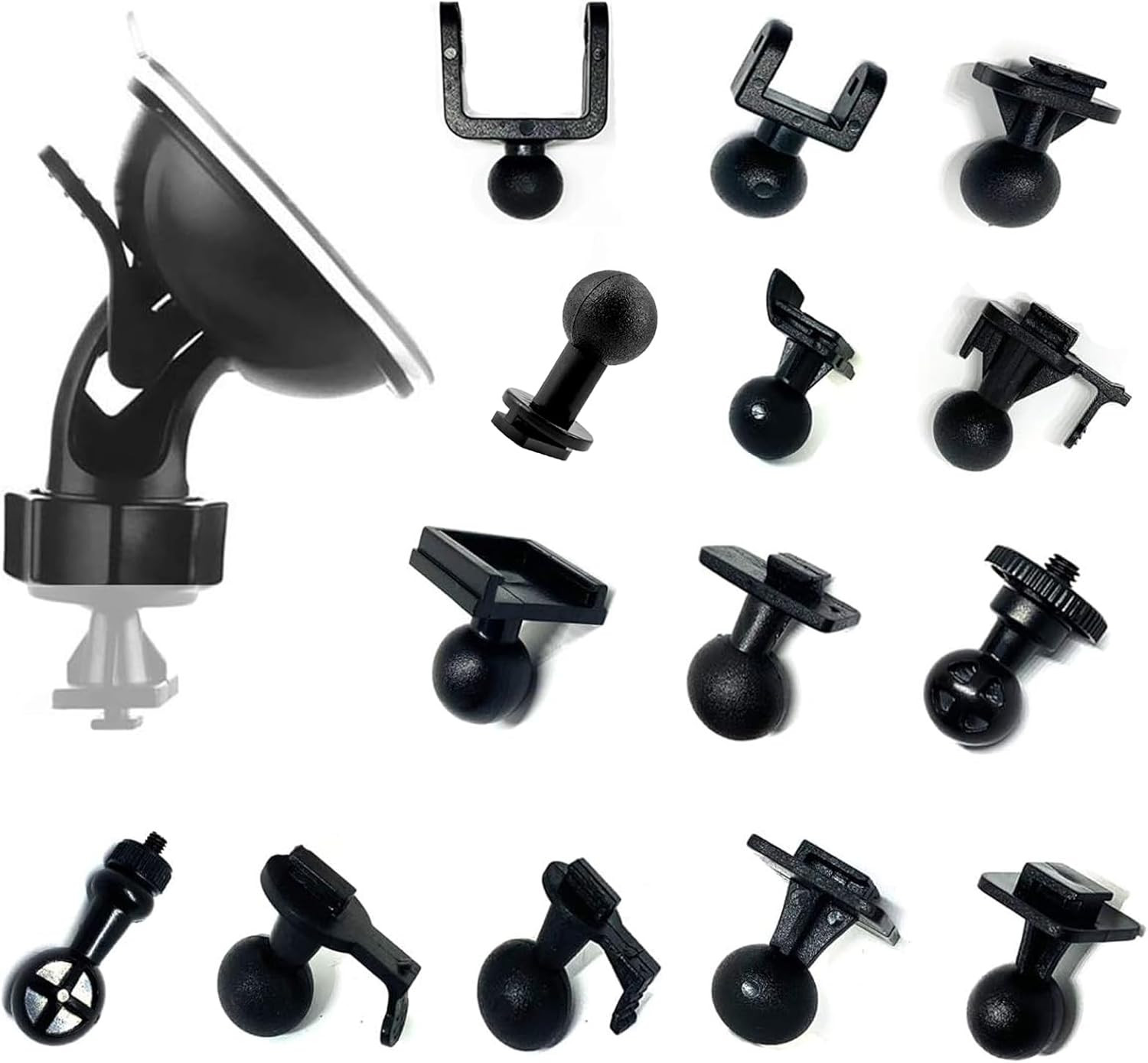 Dash Camera Suction Cup Mount Dashcam Mounts Holder with 14 Ball Joints Adapter