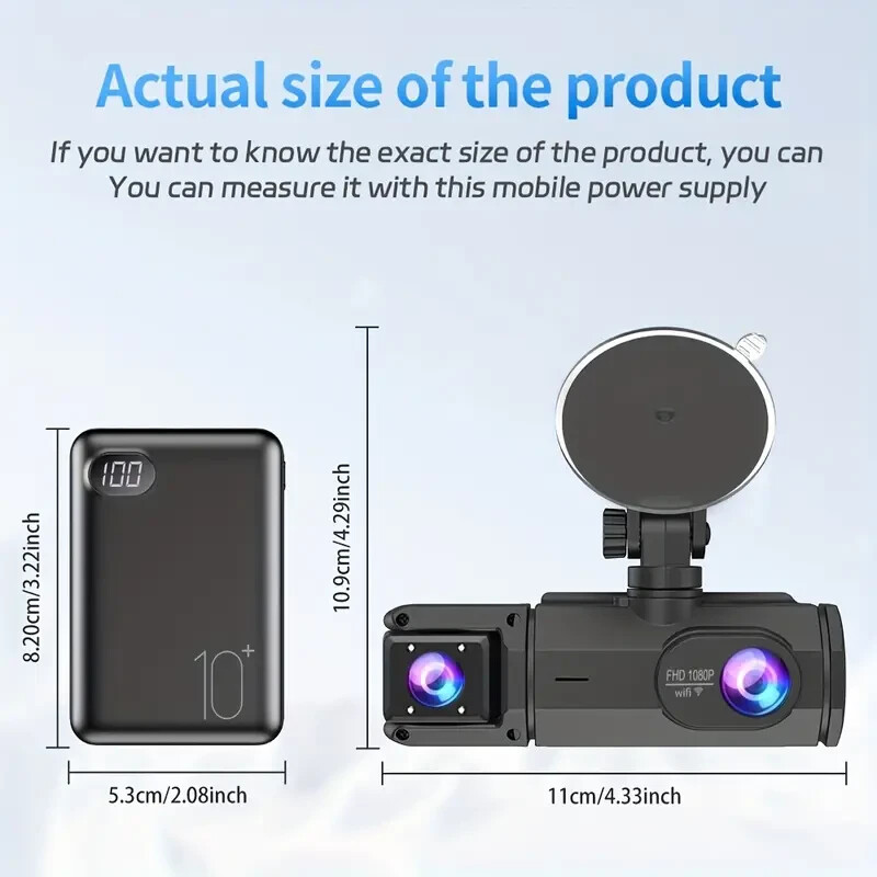 Dual Lens Dash Cam, Front and Rear Full HD 1080P, 3.5″ Screen, Parking Mode