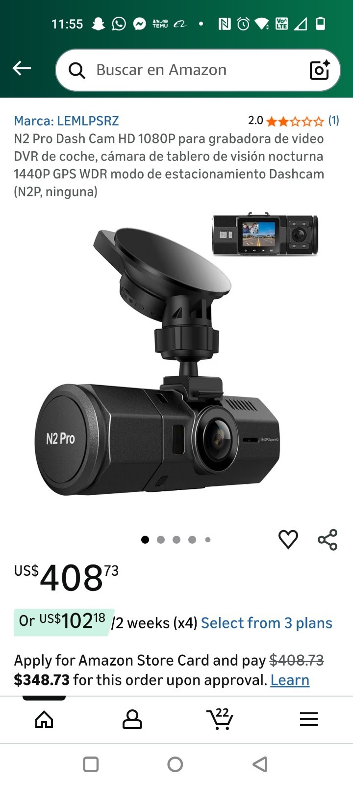 Vantrue N2PRO N2 Pro Uber Dual Dash Camera – Black