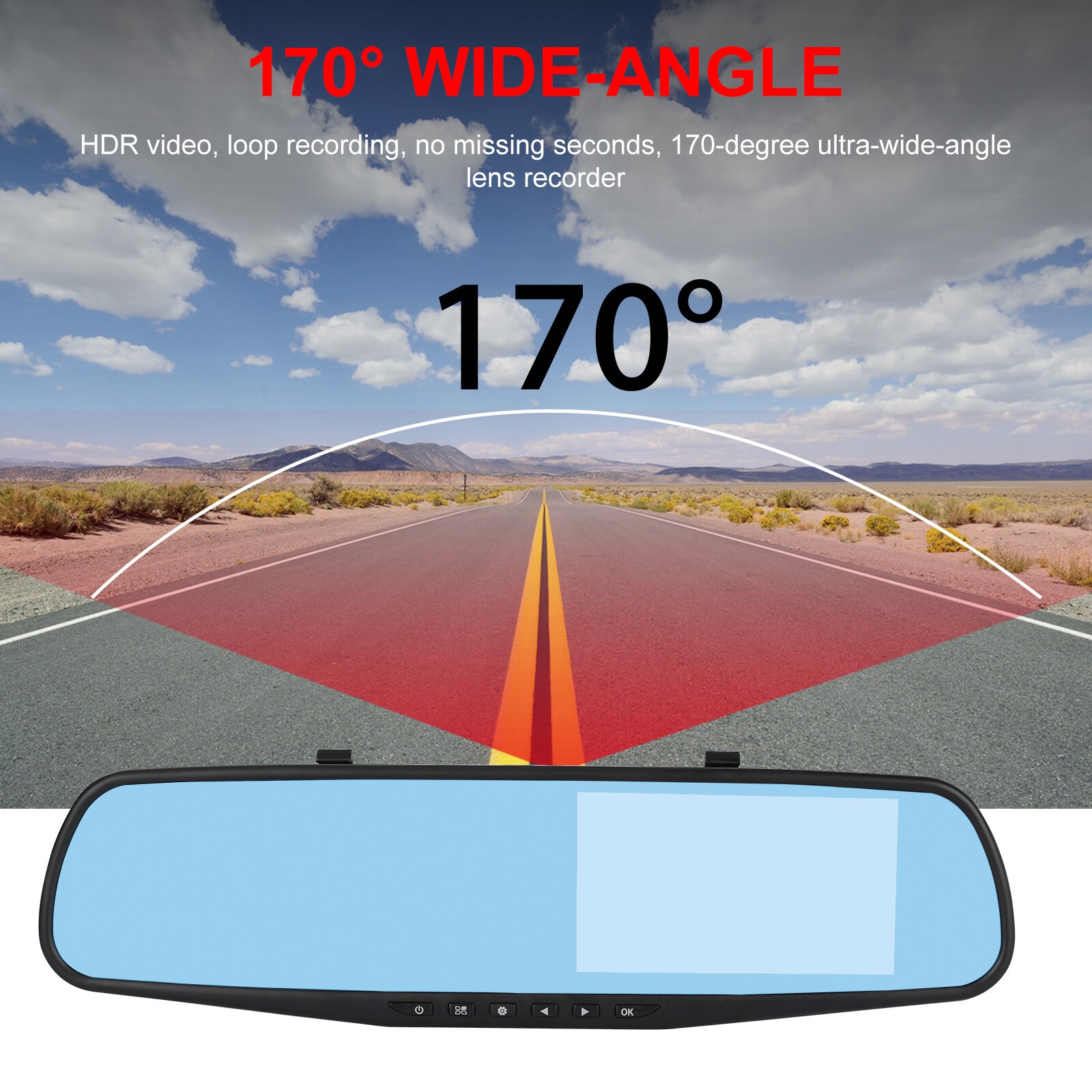 Rearview 1080P Mirror Car DVR Dual Dash Cam Camera Front Rear HD Video Recorder