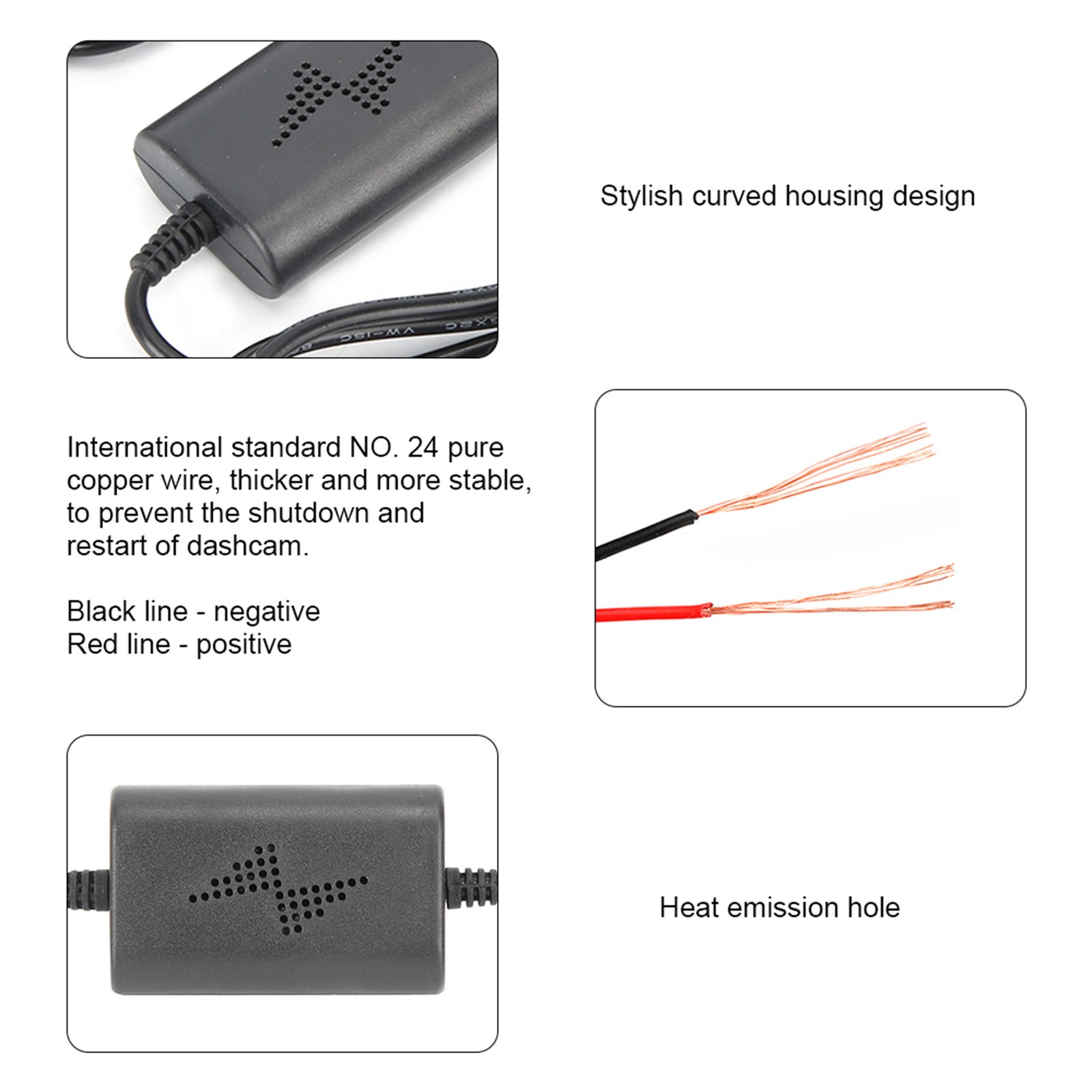 Dash Cam Hardwire Kit 12V/24V To 5V 2.5A Parking Monitor Converter Cable Lo FMHB