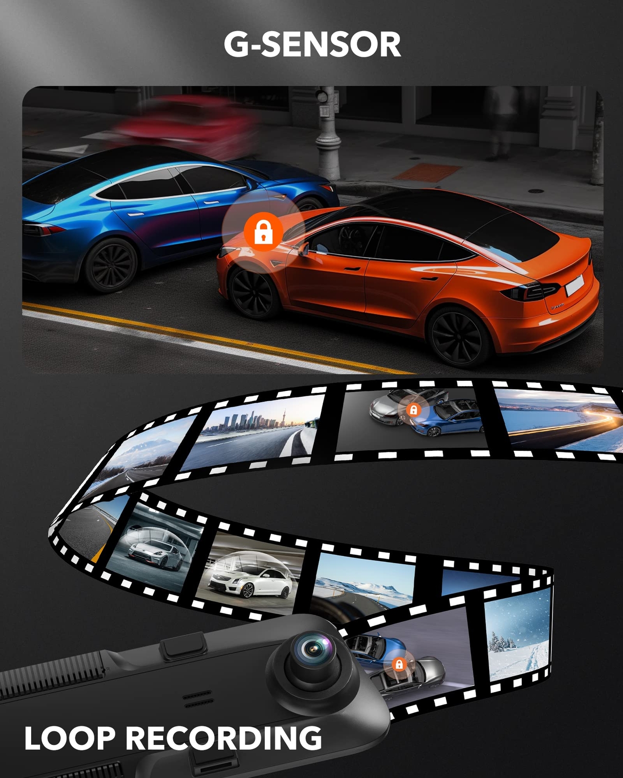 Mirror Dash Cam 12-Inch 2.5K WiFi with 1080P Rear 32GB Card GPS Included