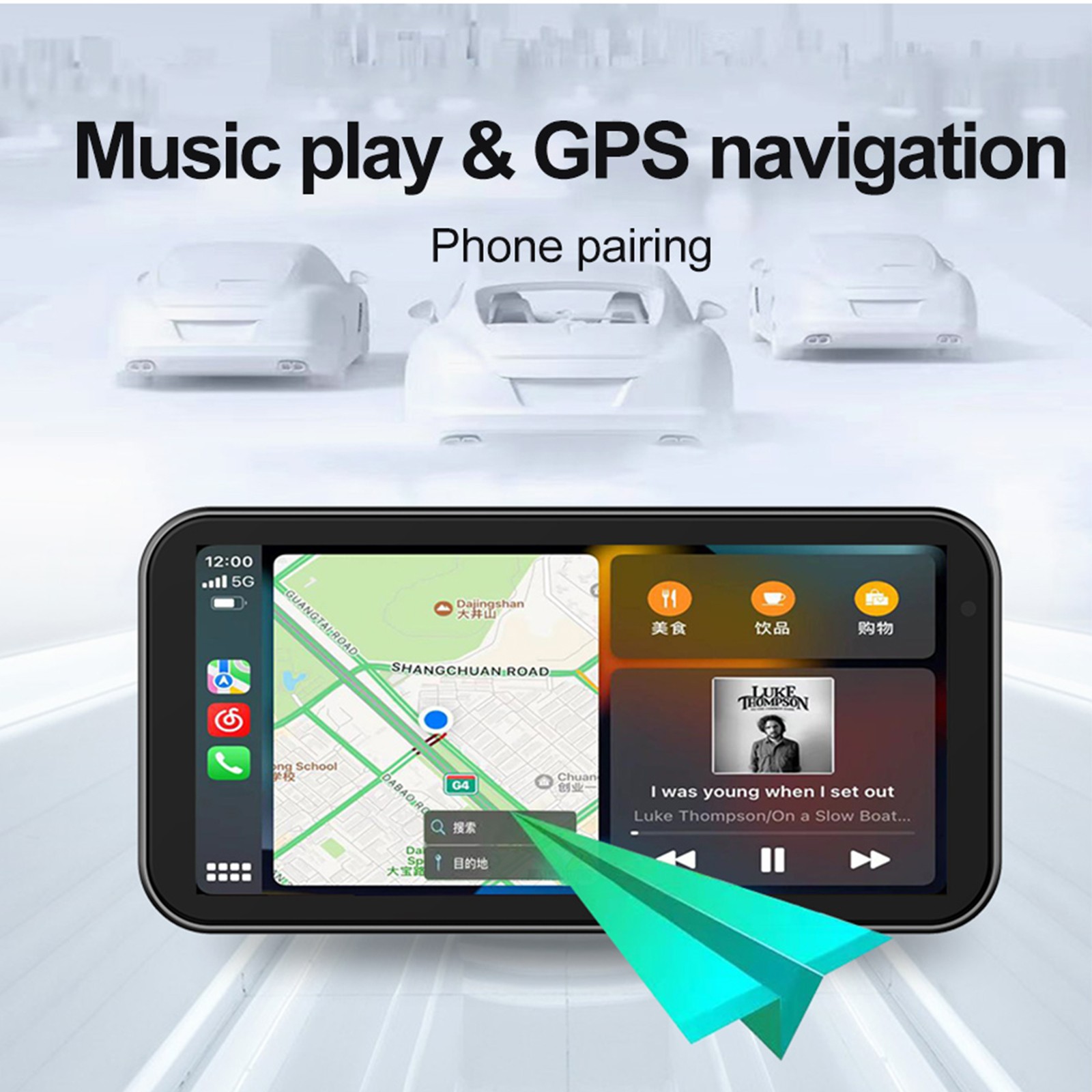6.25″ Motorcycle GPS Navigator Wireless CarPlay Android Auto with HD Camera IP67