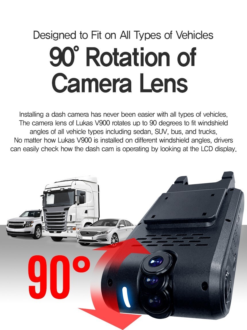 LUKAS QVIA V900-2CH FHD Dashcam – Parking Mode WiFi ADAS GPS 64GB – New