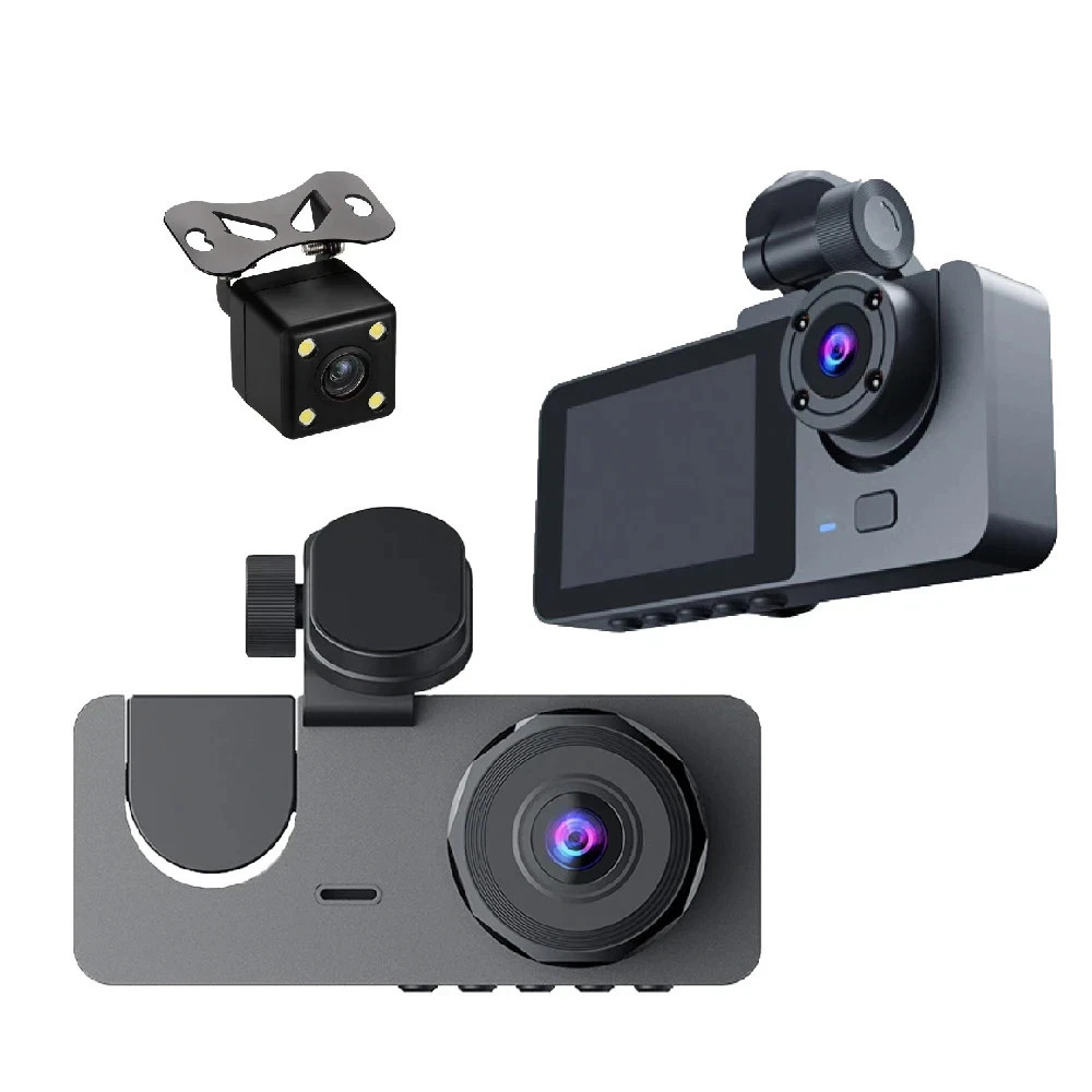 1080P 2Inch Car DVR Dash Cam 3 Lens Night Vision Rear View Camcorder Auto Camera
