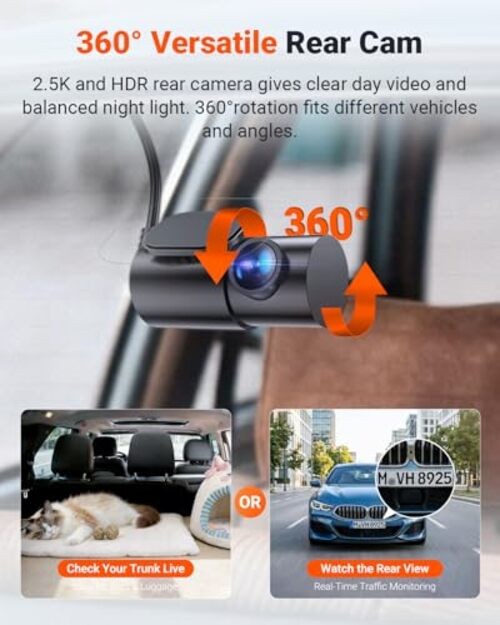 New N4S 3 Channel Dash Cam, STARVIS 2 Night Vision, Front Rear Inside Dashcam