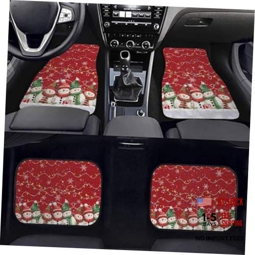 Car Floor Mats Carpet for Most Vehicle All Weather Floor Snowman Snowflake