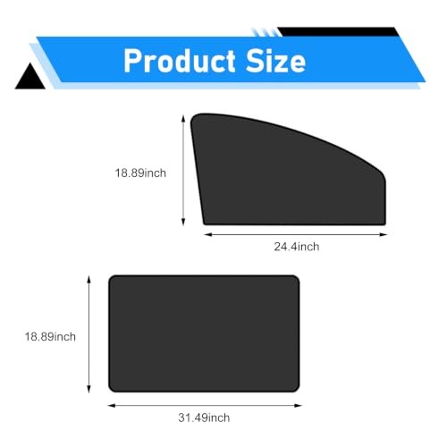 4 PCS Car Side Window Sun Shade, 24.40″ x 18.89″ x 12.99″ 31.49″ x 18.89″