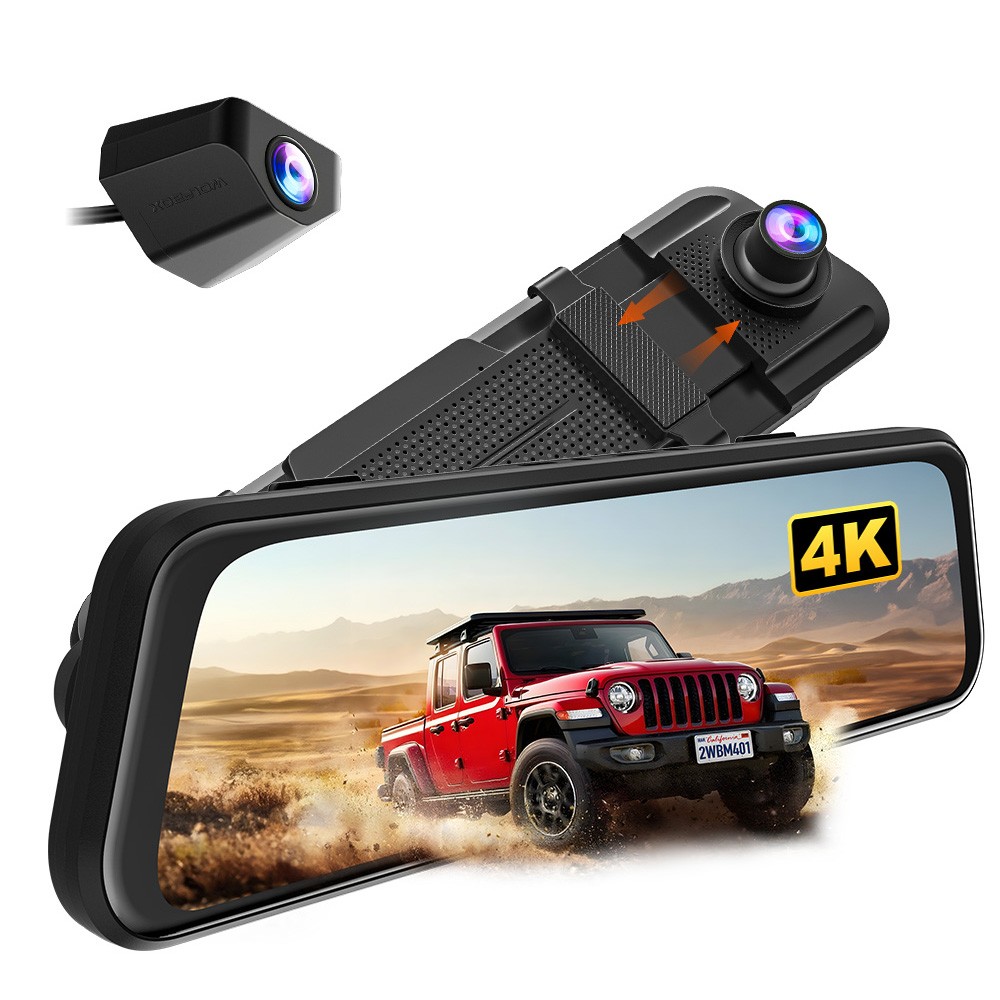 WOLFBOX M40/M40Lite 10″ Dash Camera 4K Front and Rear Dash Cam Built-In GPS NEW