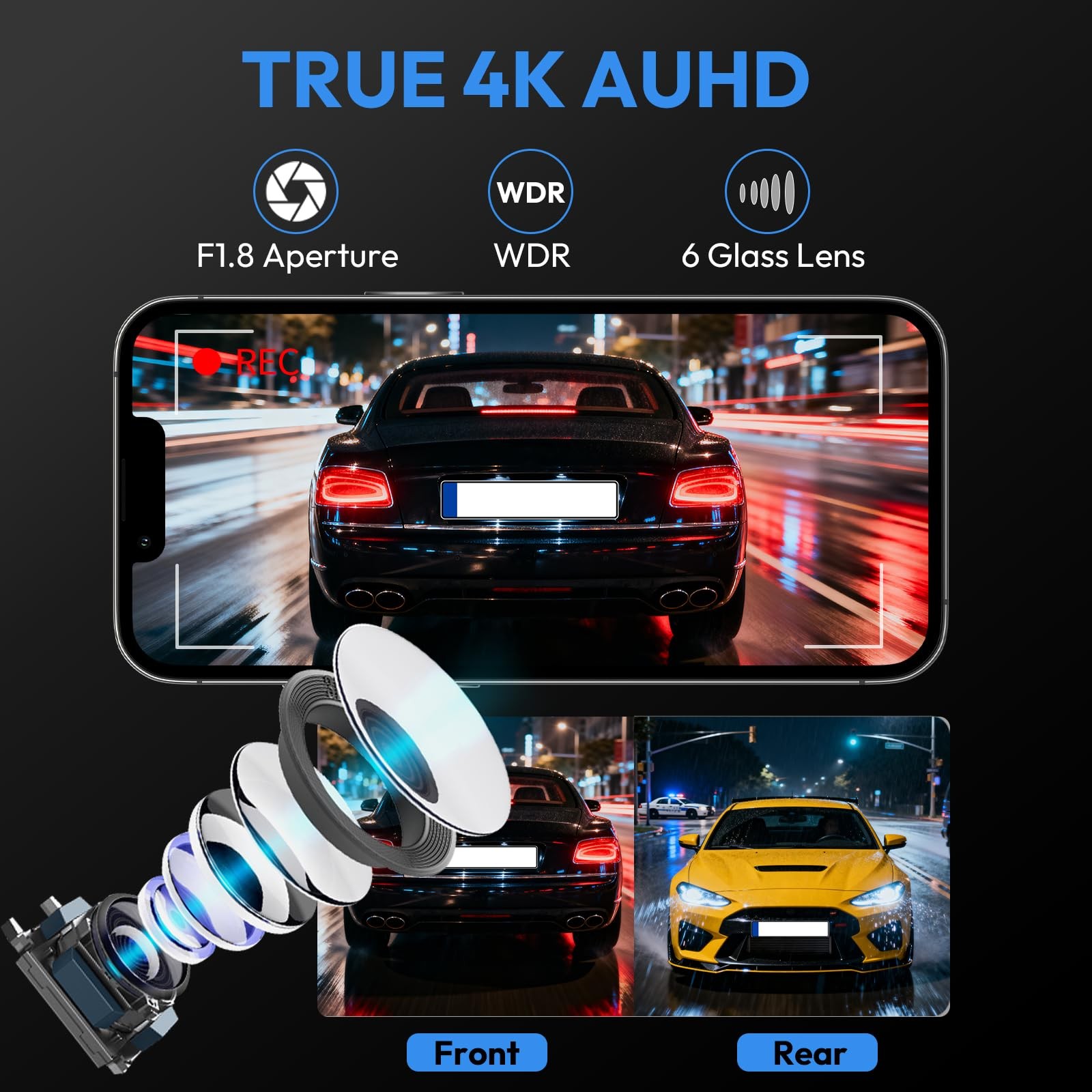 KBSYNT Front 4K & 1080P Dash Cam Chevy Silverado 1500 2022-2026 2500 HD/3500 …