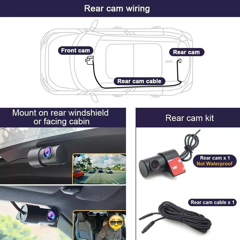 Plug and Play 4K Wifi DVR Dash Cam Camera for Toyota Tacoma 2024-2025