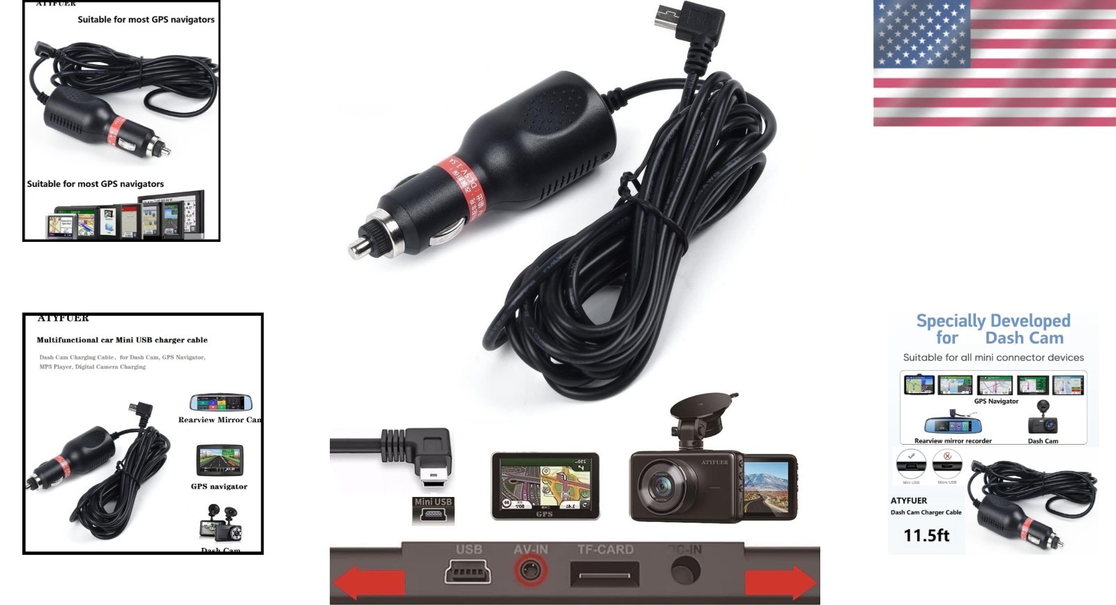 Dash Cam Power Cord – High Quality Multi-Function Cable