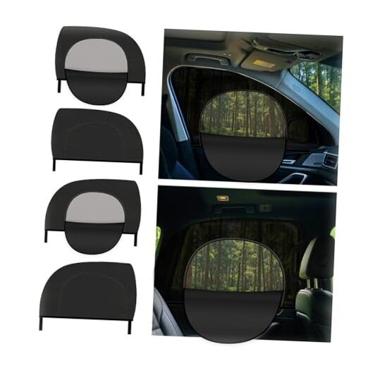 4PCS 2026 Zipper Car Window Shades for Side Window—Breathable Mesh