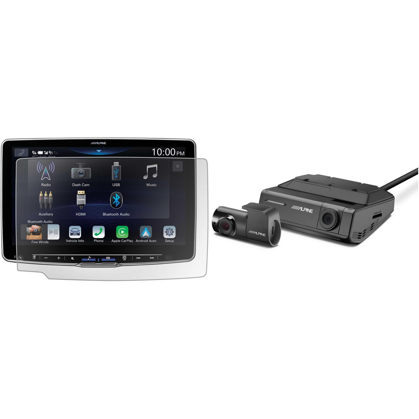 Alpine KAE-HF11DA Screen Protector for iLX-F511 & DVR-C320R Premium 1080P Nig…