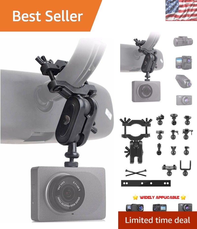 Compact 16-Joint Dash Cam Mount – Rotatable, Heat-Resistant, Lightweight Design