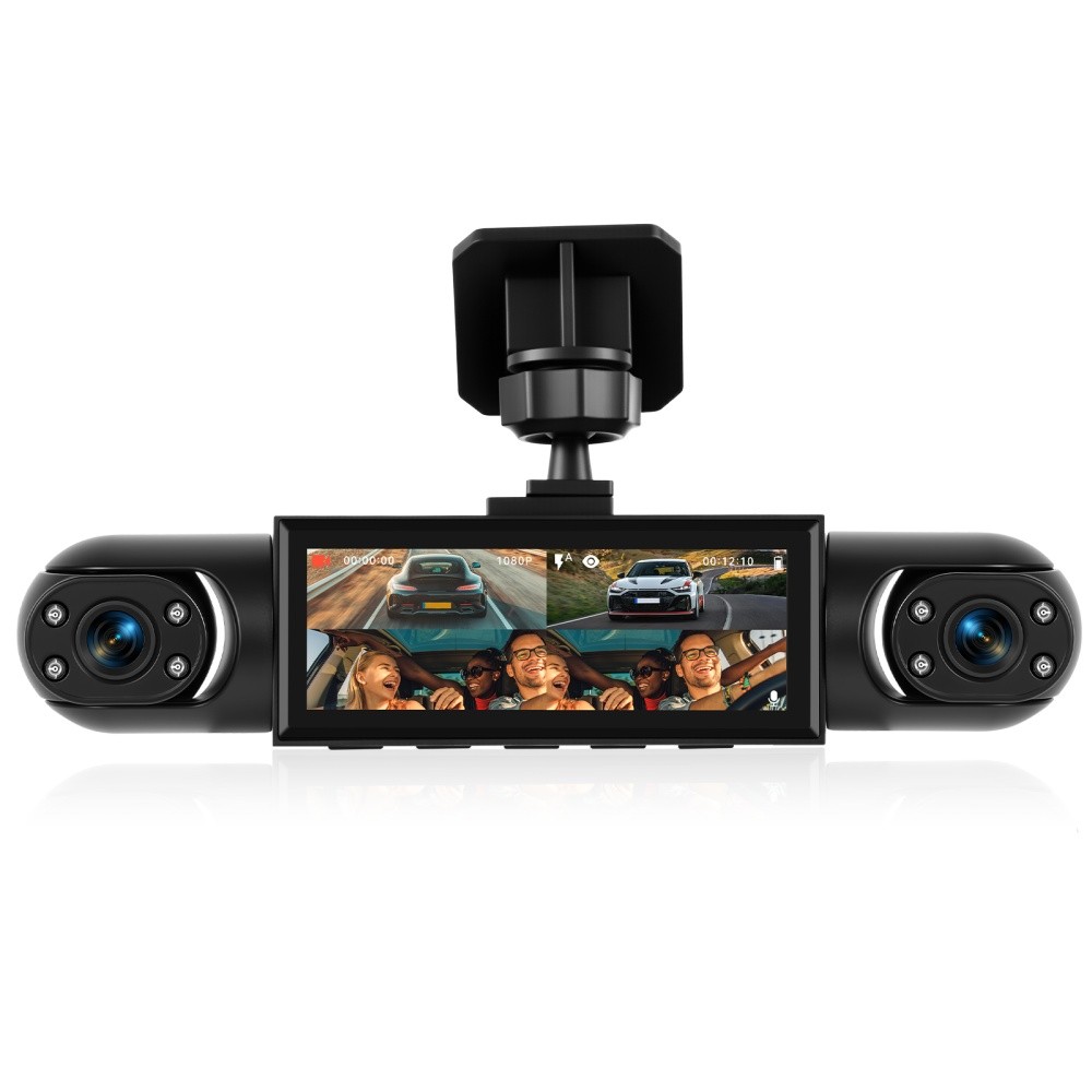 1080HD 4-Channel Dashcam Front Rear Inside Left Right Car Dash Cam Night Vision