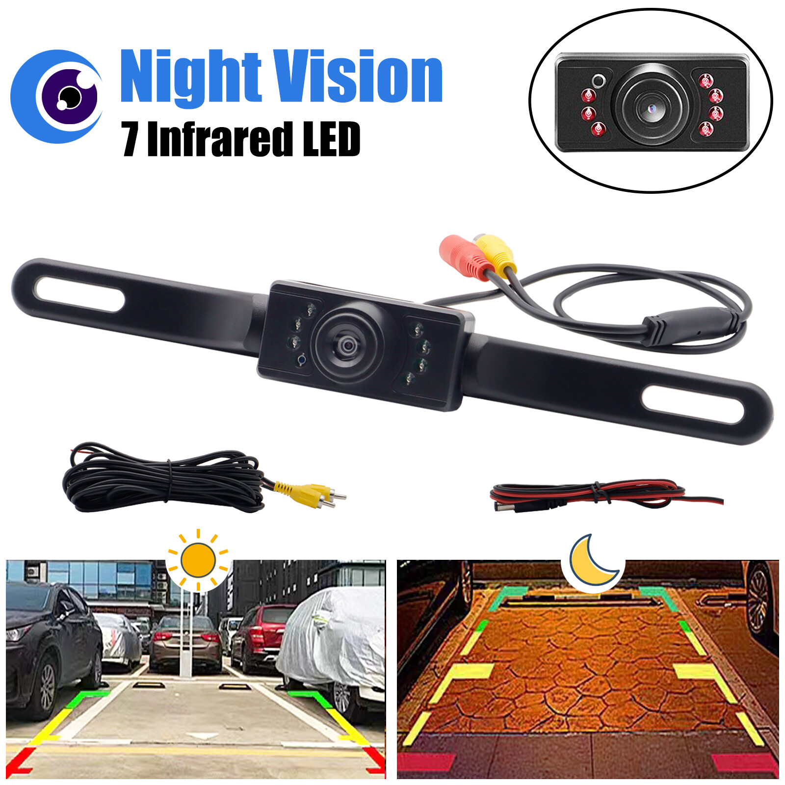 HD-Backup License Plate Box Camera Night Vision For Car Van Bus Truck Pickup SUV