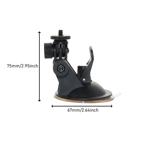 2 Pack Dash Cam Suction Cup Mount with 1/4 Screw Thread Windshield Camera