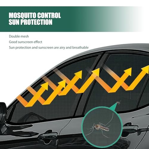 4 PCS Car Side Window Sunshades – Thickened Double-Layer Elastic Mesh Design
