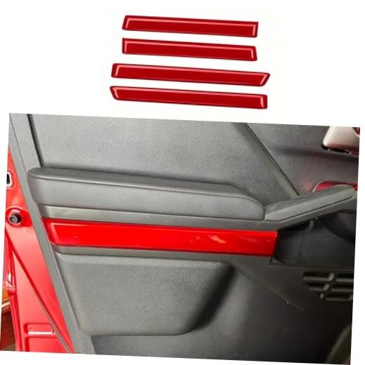 Door Strip Trims For Toyota Tacoma 2024 2025 4Pcs Door Strip Trims Dark Red