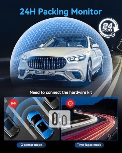 3-Channel 4K Dash Cam for Cars, WiFi, 32GB Card, Night Vision, G-Sensor, Loop Re