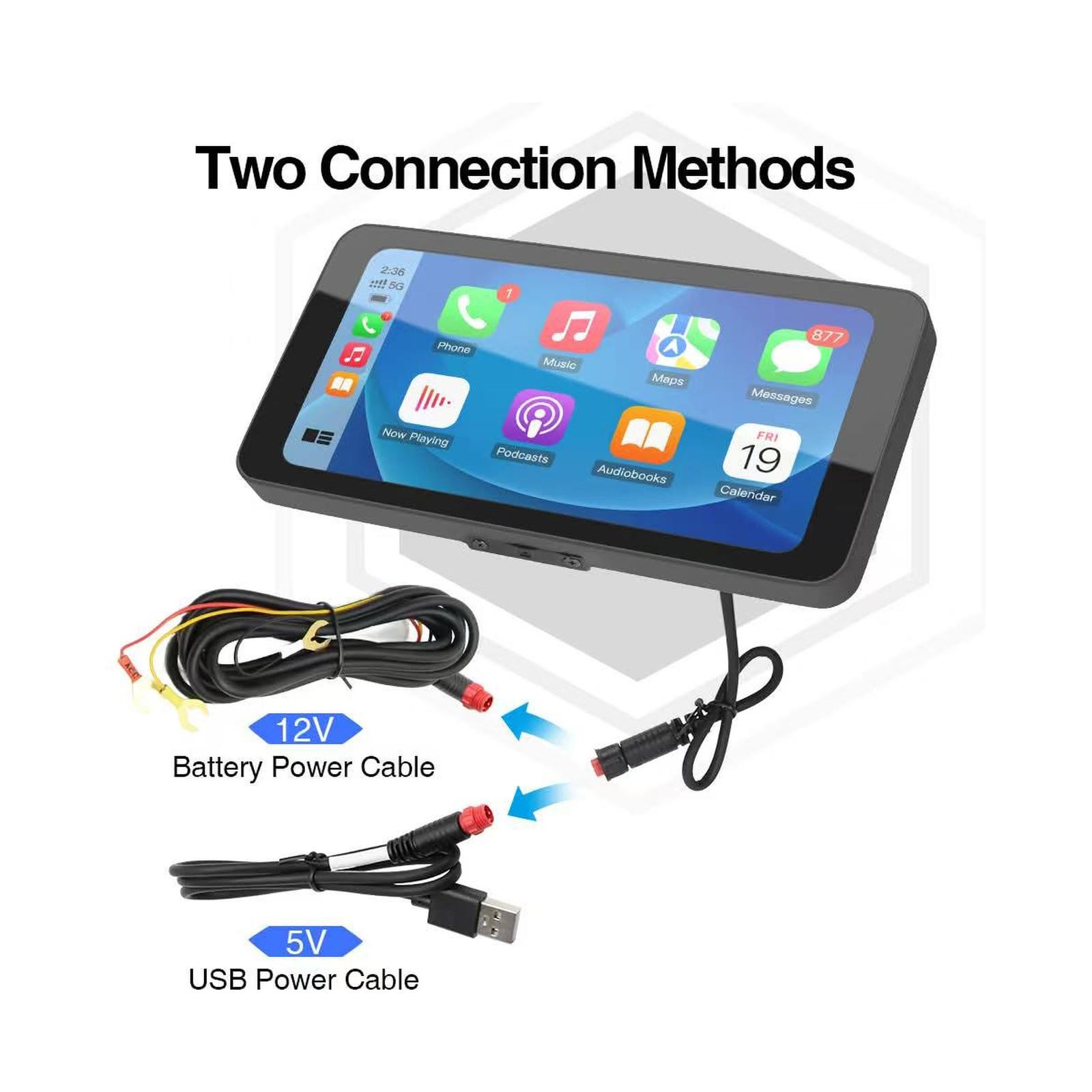 Motorcycle GPS Navigation Wireless Portable Carplay/Android Waterproof 6.3Inch