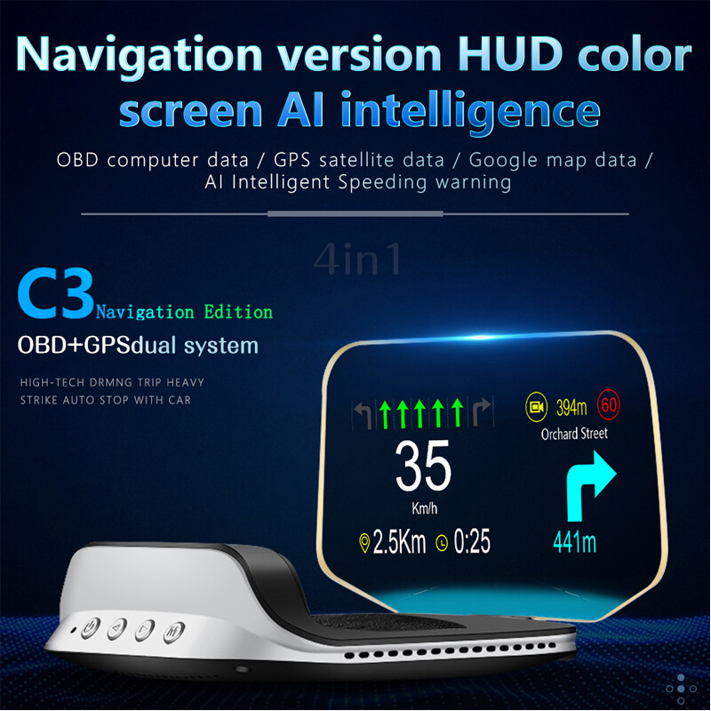 Car Auto OBD2 Head Up Display Navi HUD Mirror GPS HUD Projection Speedometer×1