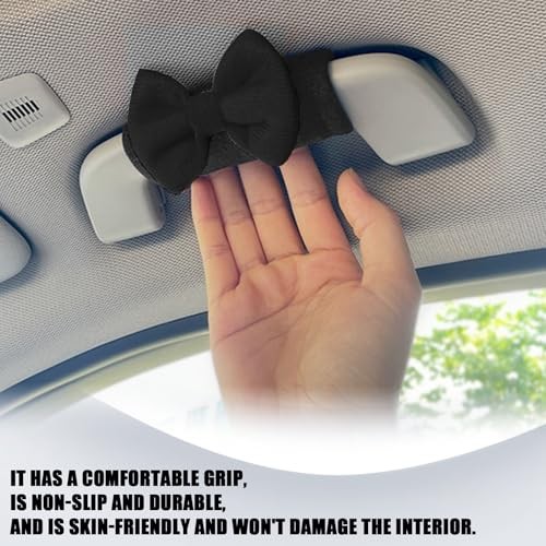 2PCS Car Inside Roof Handle Covers, Cute Bow Car Accessories Inside Door Black