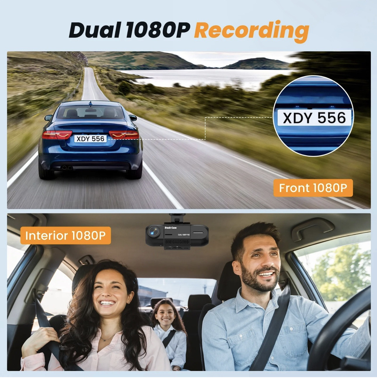 NEXPOW Dash Cam Front and Inside, 1080P FHD Car Camera with Rear IR Night Vision