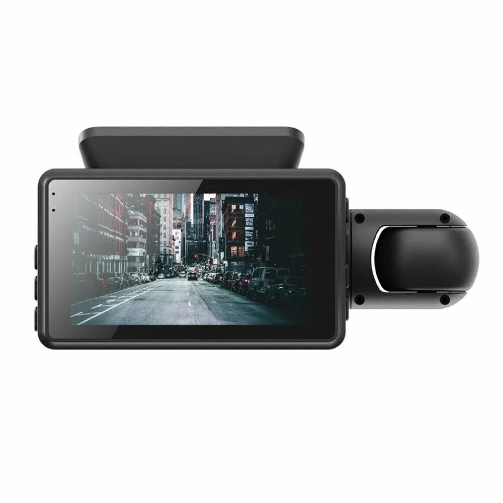 HD 1080P Dual Lens Car DVR Dash Cam Inside & Front Camera Loop Recording Black