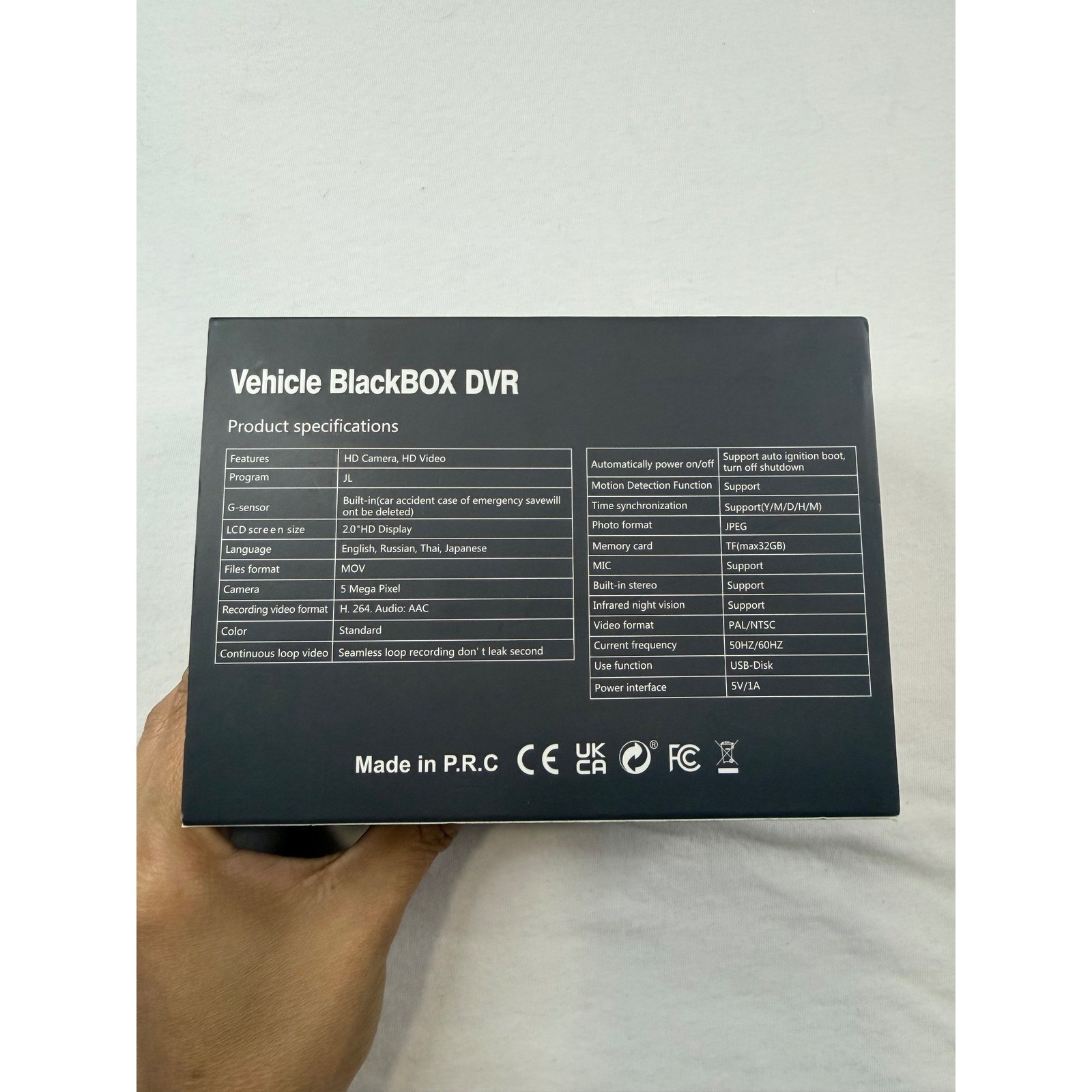 Vehicle BlackBOX DVR Dash Camera Unisex OS Black New Triple Lens HD 1080P G-Sens