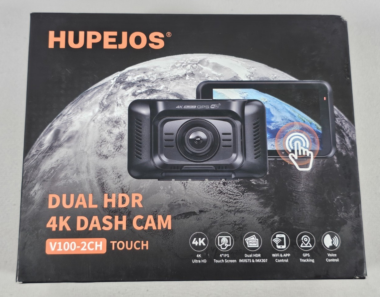 2 Channel 4K Dash Camera w/ Backup Camera 64GB SD Night Vision WiFi App Control
