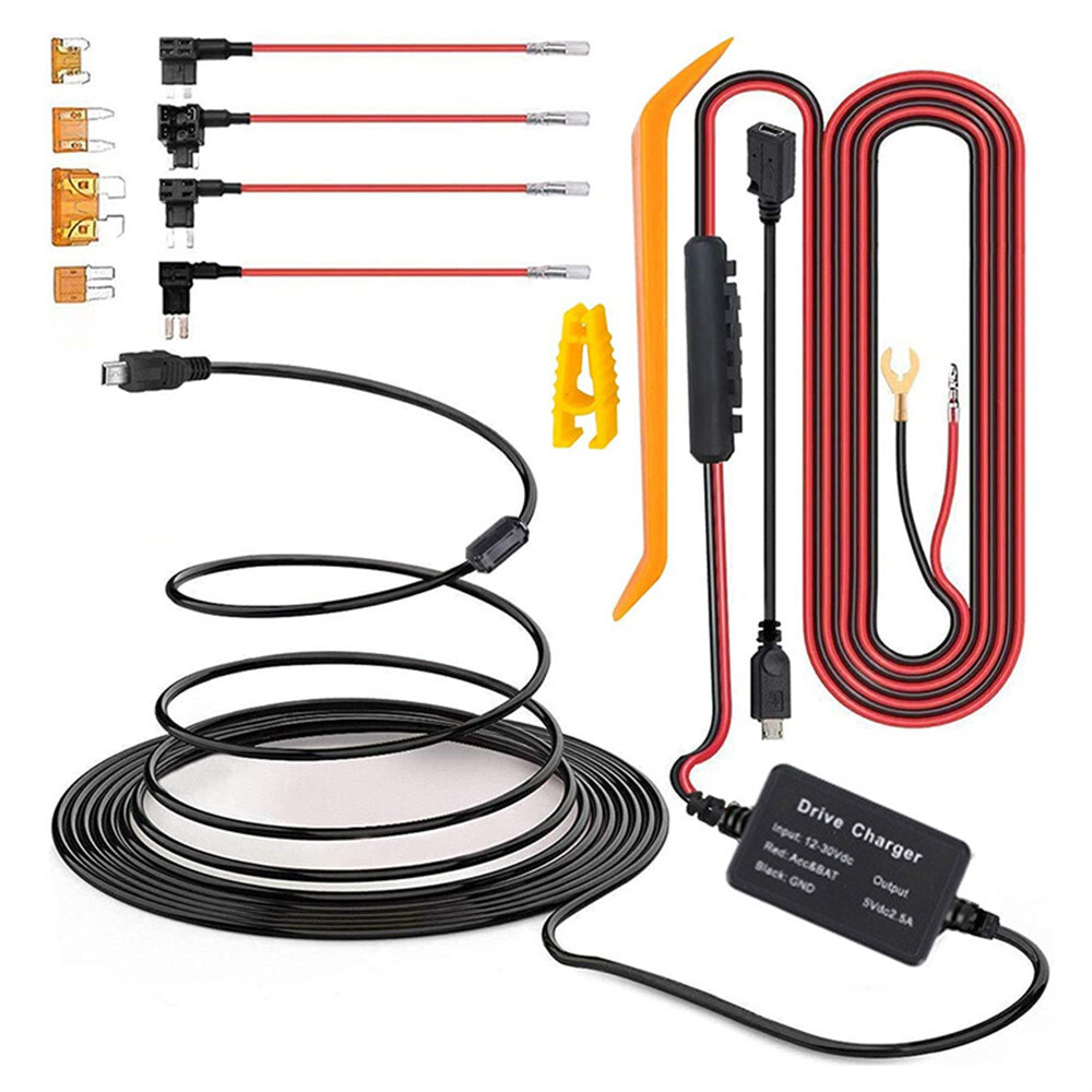 Car DVR Dash Cam Hardwire Cable Kit Micro Mini USB Connector for Video Recorder
