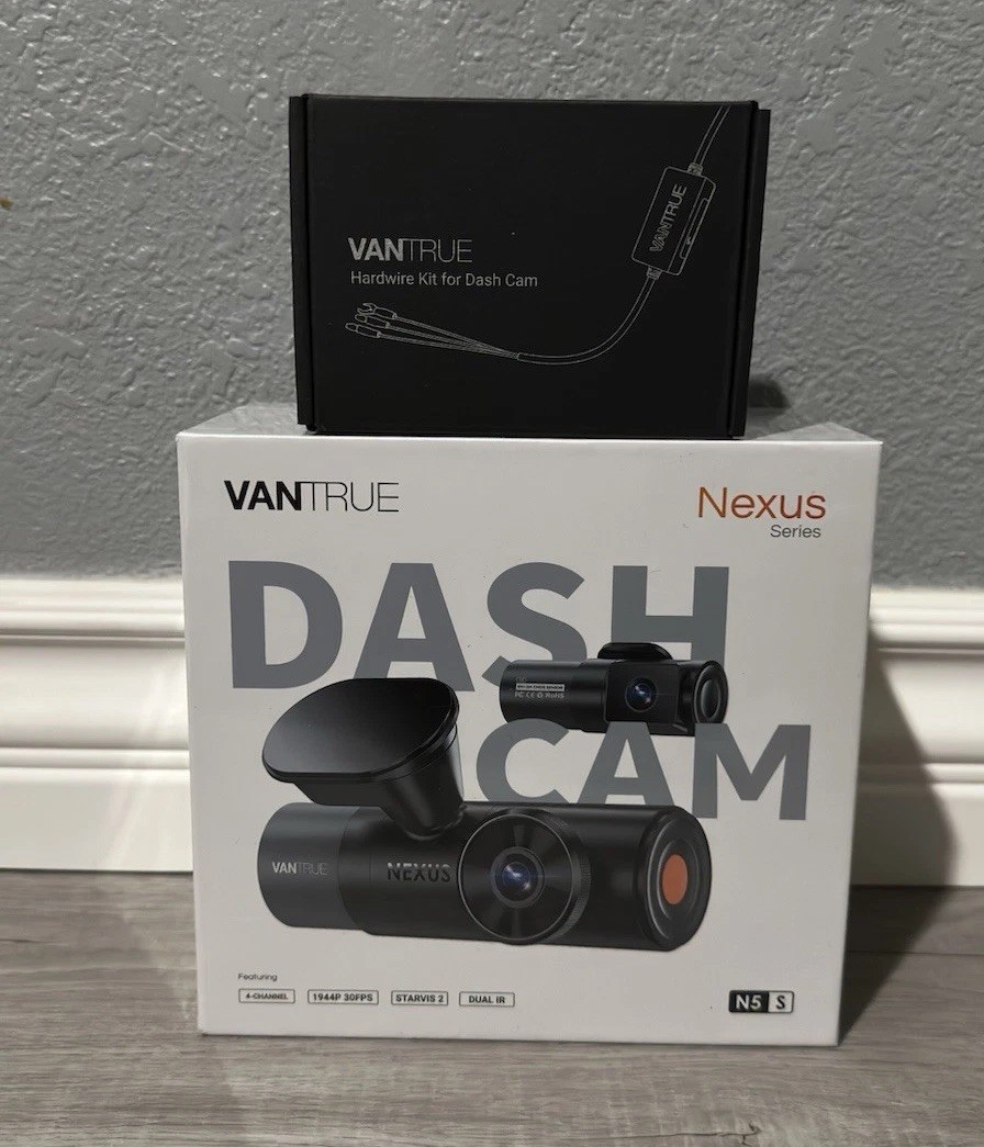 Vantrue Nexus 5S 4 Channel WiFi Dashcam GPS + Hardwire Kit BRAND NEW SEALED