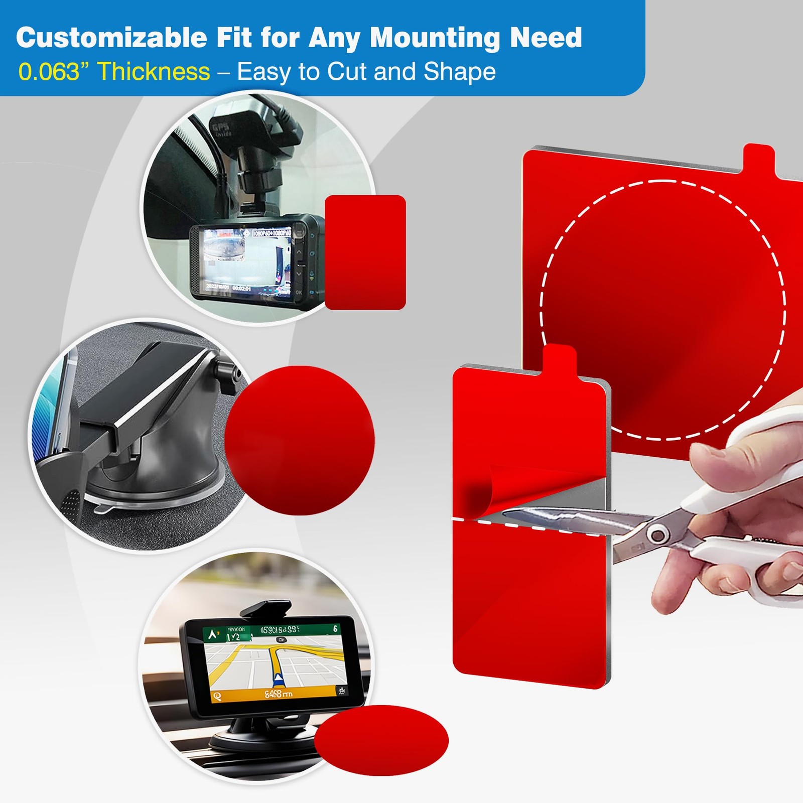 Dash Cam Mount Replacement Tape HeatResistant HighBond 4Pcs for Automotive Use