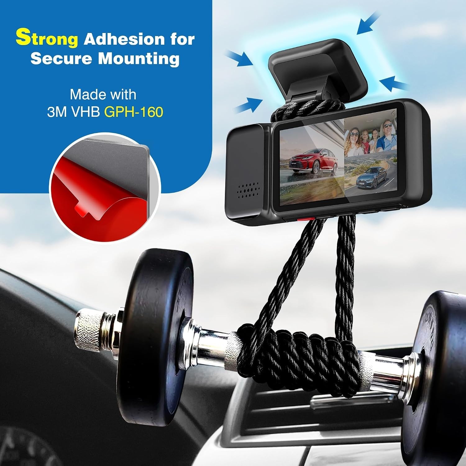 Dash Cam Mount Replacement Tape HeatResistant HighBond 4Pcs for Automotive Use