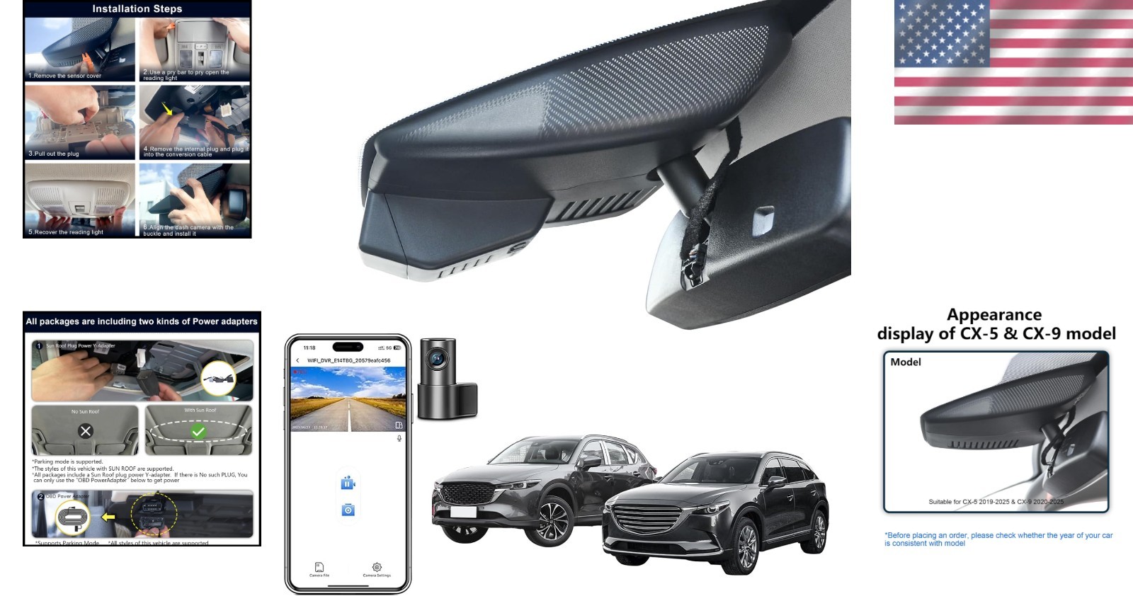 OEM Style 4K Front & 1080p Rear Dash Cam for Mazda CX-5/CX-9 | Parking Monitor