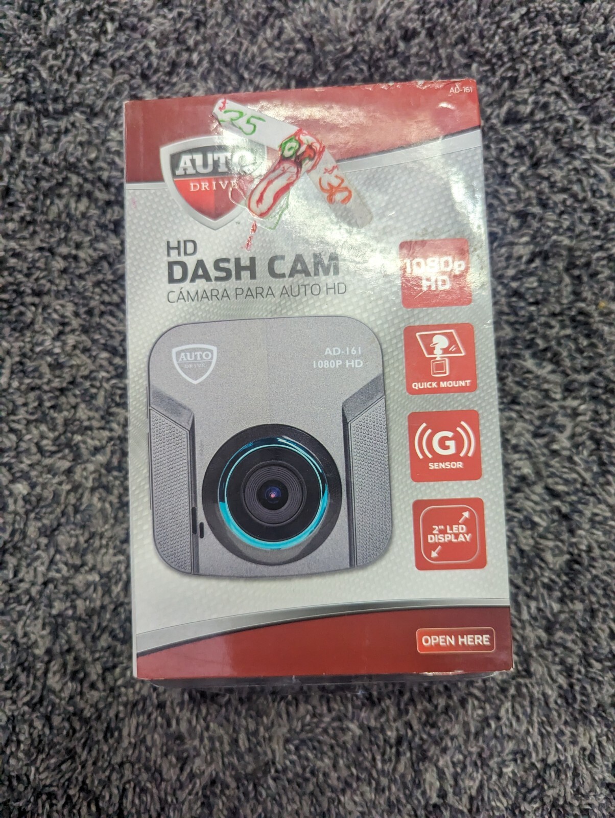 NIB Auto Drive HD Car Dash Cam 1080p AD-161 Dash Mount 2 Inch Display W/ Charger
