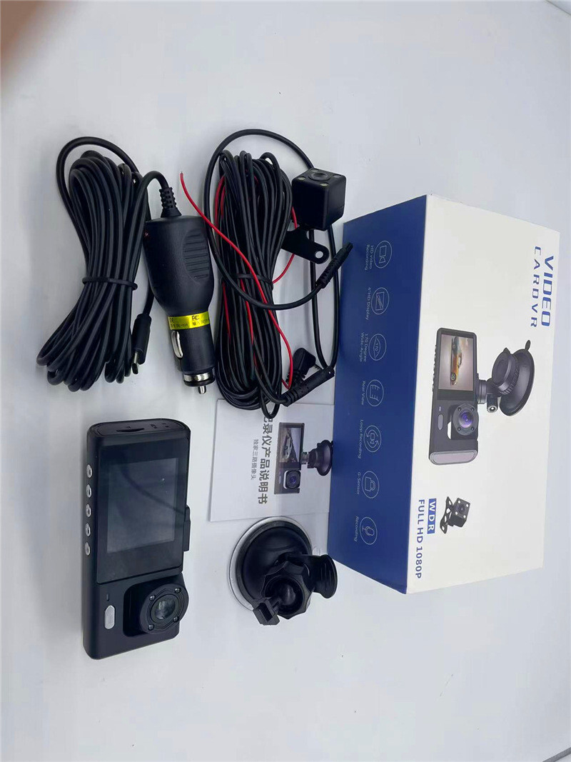 Car 1080P 3 Lens Dash Cam Recorder G-sensor Front Rear Inside Video Camera DVR