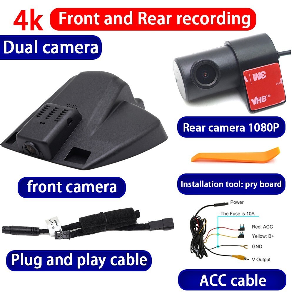 Plug and Play 4K 2160P Wifi DVR Dash Cam Camera For Ford Kuga Escape 2013-2019